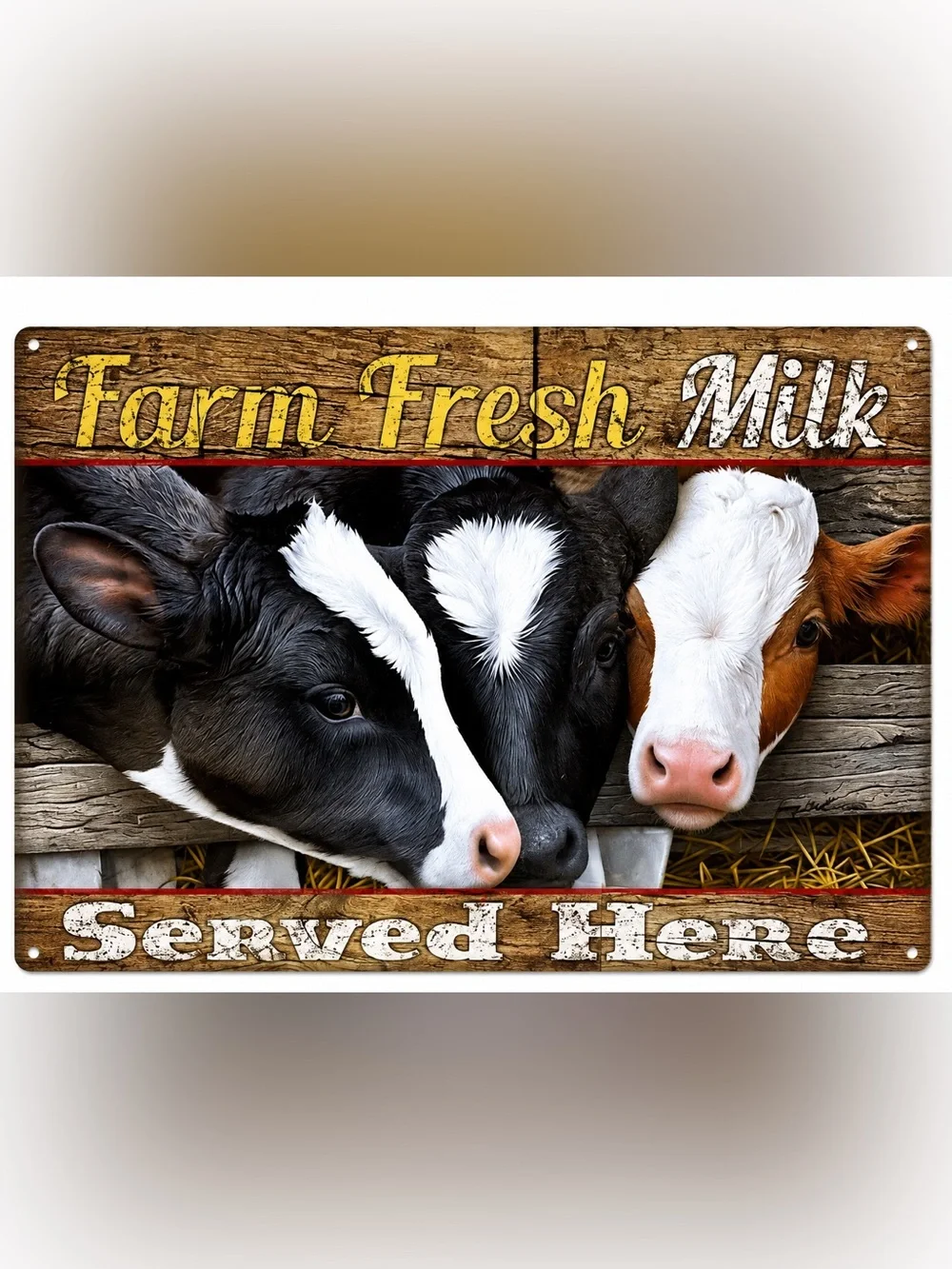 NEW Farm Fresh Milk Cow Metal Sign